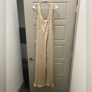 David’s bridal champagne colored bridesmaids dress